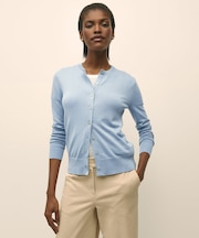 スーピマコットン クルーネック カーディガン