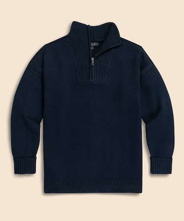 コットンブレンド セーリング ハーフジップセーター