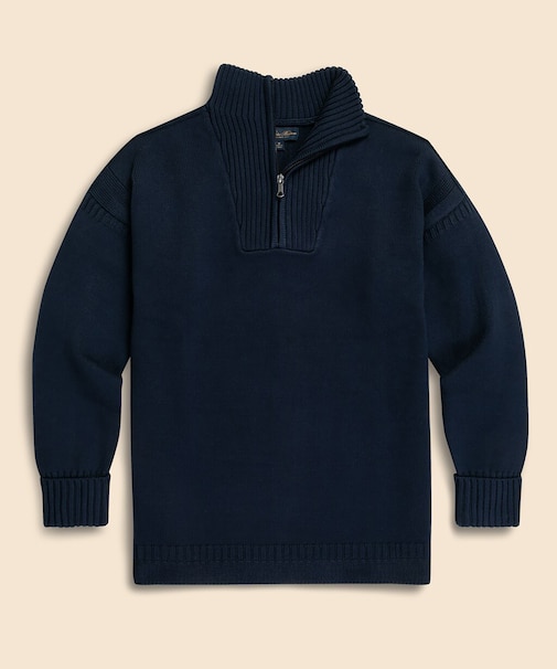 コットンブレンド セーリング ハーフジップセーター