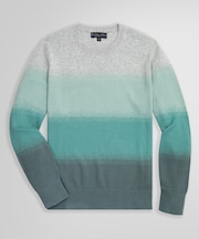 スーピマコットン グラデーションストライプ クルーネックセーター