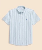 ストレッチオックスフォード　GFロゴ　オルタネイトストライプ　ショートスリーブ　カジュアルシャツ　Regular Fit