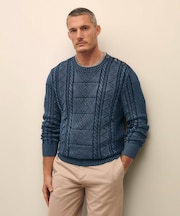 スーピマコットン クルーネック ガンジーセーター