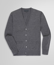 メリノウール Vネックカーディガン