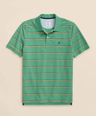 スーピマコットンストレッチ ピケ GFロゴ トリプルストライプ ポロシャツ Slim Fit