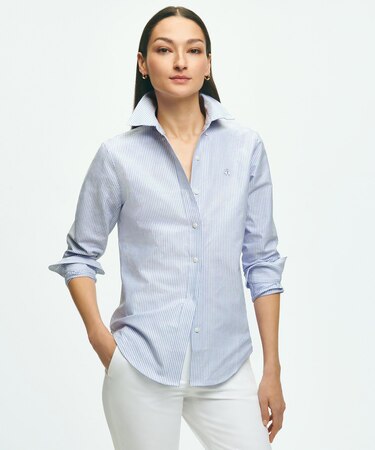 コットン オックスフォード キャンディストライプ ボタンダウンシャツ Classic Fit