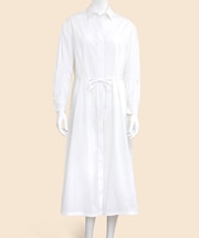 コットンタイプライター　ロングシャツワンピース