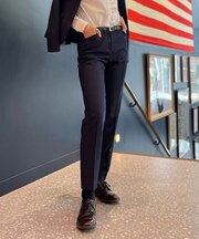 ウール グレンチェック クロップド ドレスパンツ