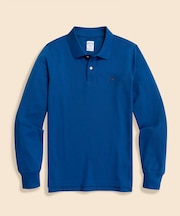 スーピマコットンストレッチピケ　GFロゴ　ロングスリーブポロシャツ　Slim Fit