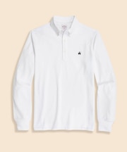 コットン／ポリエステル　ハイツイストピケ　GFロゴ　ロングスリーブポロシャツ