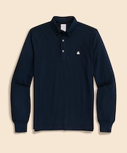 コットン／ポリエステル　ハイツイストピケ　GFロゴ　ロングスリーブポロシャツ