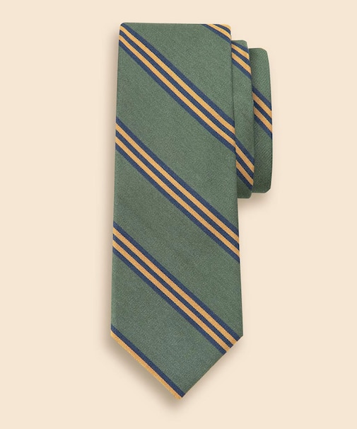 タッサーシルク／コットン　BB#1ストライプタイ