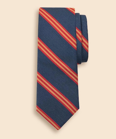 タッサーシルク／コットン　BB#1ストライプタイ