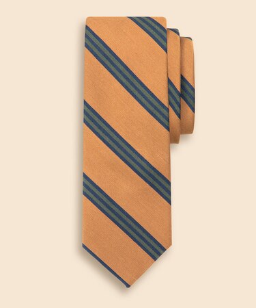 タッサーシルク／コットン　BB#1ストライプタイ