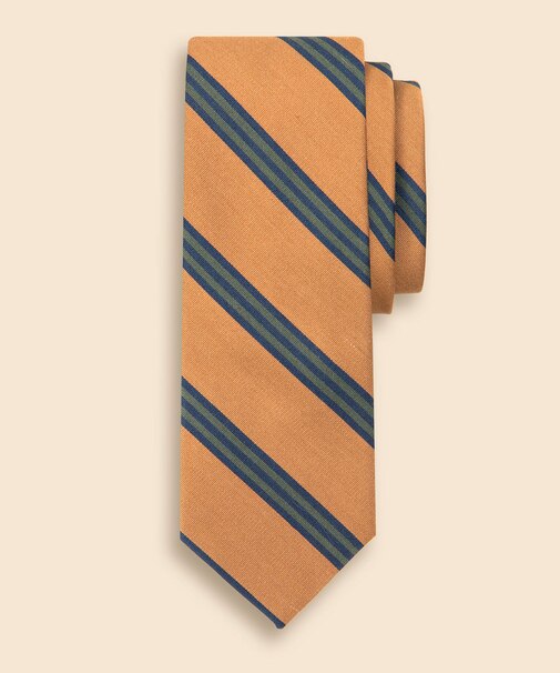 タッサーシルク／コットン　BB#1ストライプタイ