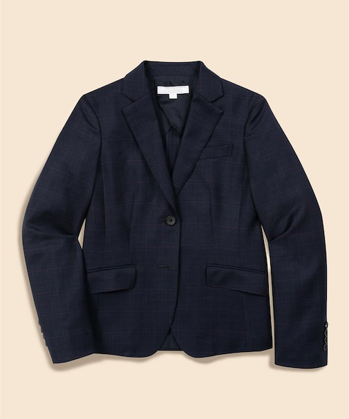 ウール グレンチェック シングル2ボタンジャケット
