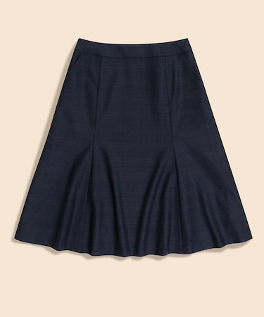 ウール　グレンチェック　フレアスカート