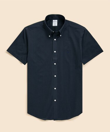 スーピマコットン/ポリエステル　46ゲージニット　ショートスリーブ　カジュアルシャツ　Regular Fit