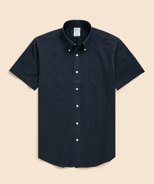 スーピマコットン/ポリエステル　46ゲージニット　ショートスリーブ　カジュアルシャツ　Regular Fit