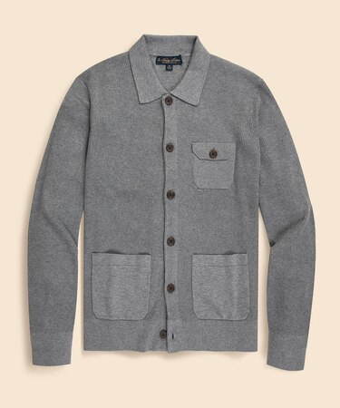 スーピマコットン リブニット チョアジャケットセーター