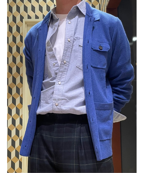 スーピマコットン リブニット チョアジャケットセーター