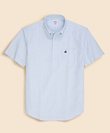 コットンオックスフォード GFロゴ ショートスリーブ プルオーバーシャツ