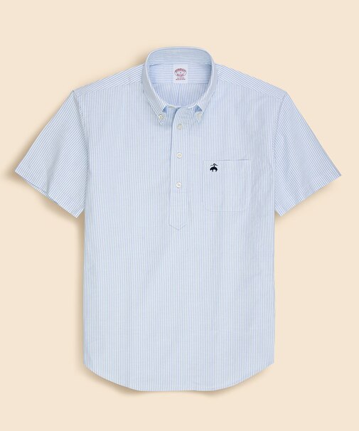 コットンオックスフォード GFロゴ ショートスリーブ プルオーバーシャツ