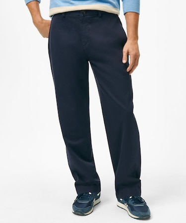 コットン プレーンフロント チノパンツ