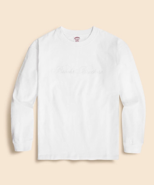 USAコットンジャージー ヘビーウェイト ロゴエンブロイダリー ロングスリーブ Tシャツ