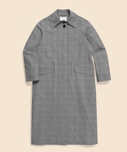 コットン/リネン グレンチェック バルカラーコート
