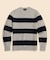 ウール　ストライプ　クルーネックセーター