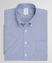 スーピマコットンストレッチ　ギンガムチェック　ショートスリーブ　ドレスシャツ　Regular Fit