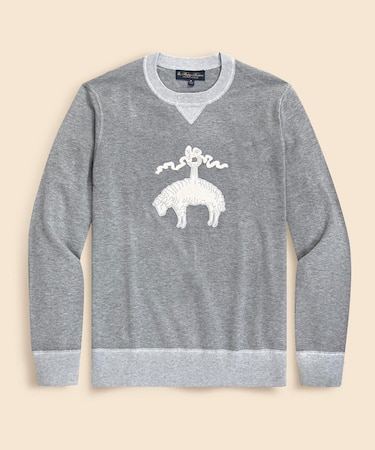 スーピマコットン　GFワッペン　クルーネックセーター