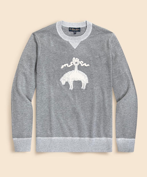 スーピマコットン　GFワッペン　クルーネックセーター