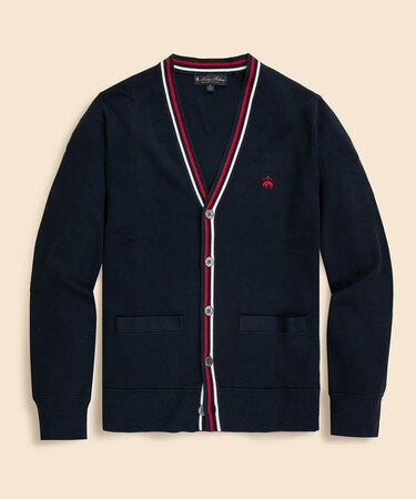 スーピマコットン GFロゴ ヴィンテージクラブ Vネックカーディガン