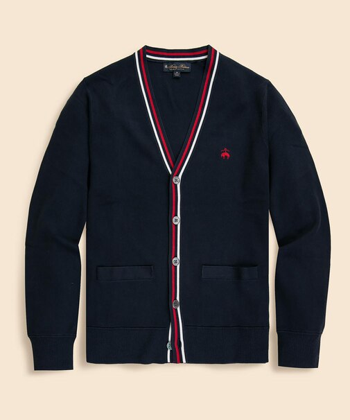 スーピマコットン GFロゴ ヴィンテージクラブ Vネックカーディガン