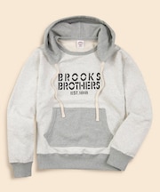 コットンフレンチテリー　ステンシルロゴ　アフターフーデッド　スウェットシャツ