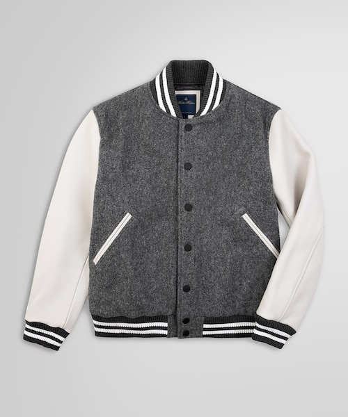 ブルックスブラザーズ★ウールメルトンバーシティジャケットL/スタジャン ウール/カウレザー バーシティジャケット｜ブルックス ブラザーズの