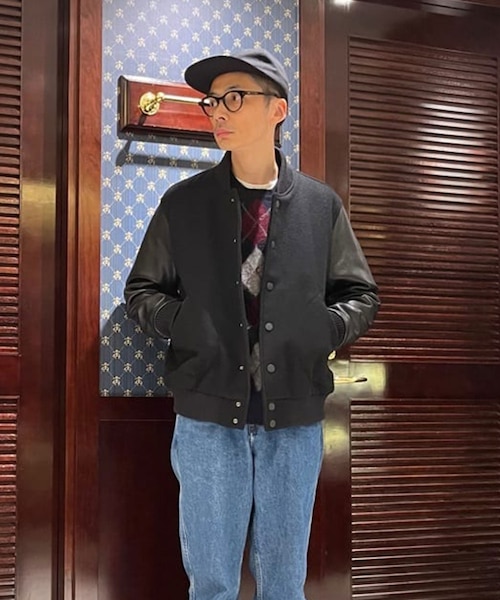 ウール/カウレザー バーシティジャケット｜ブルックス ブラザーズの