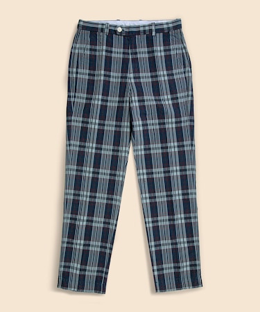 コットン　マドラス　プレーンフロントパンツ　Regular