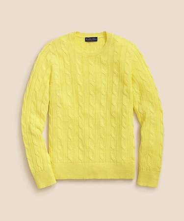 リネン ケーブル クルーネックセーター