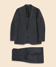 ウールサージ　ストライプ　シングル２釦スーツ　Classic
