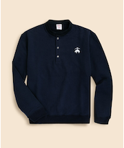 ◆オンラインストア限定◆ コットンフレンチテリー　ビッグGFロゴ　ハーフボタンスウェットシャツ