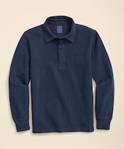 コットンジャージー ガーメントダイ ナンバーパッチ ラグビーシャツ