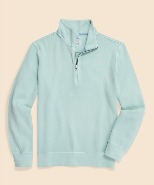 コットン フレンチリブ GFロゴ ハーフジップ モックネックプルオーバー