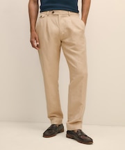 リネン／コットン　プリーテッド　ワイドパンツ　PLT