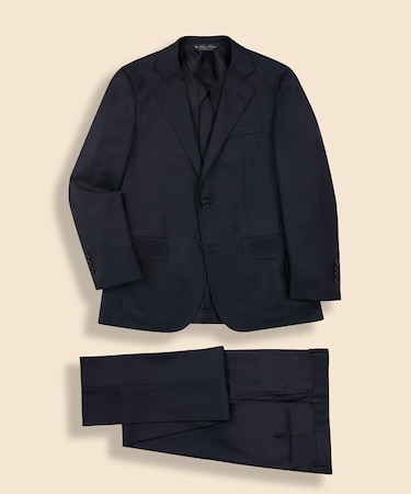 ウール ティック シングル２釦アンコンスーツ Slim
