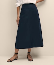 リネン　Aライン　ロングスカート