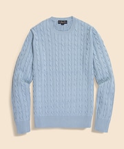 スーピマコットン ケーブル クルーネックセーター