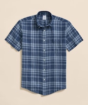 アイリッシュリネン　チェック　ショートスリーブ　カジュアルシャツ　Regular Fit