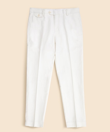 リネン/コットン プレーンフロントパンツ Regular